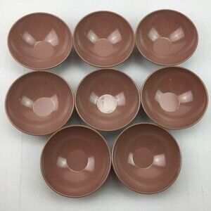 Vintage Mar-crest Melmac Set 8 Brown Bowls Diameter 5.2 inch Sugar Camping RV